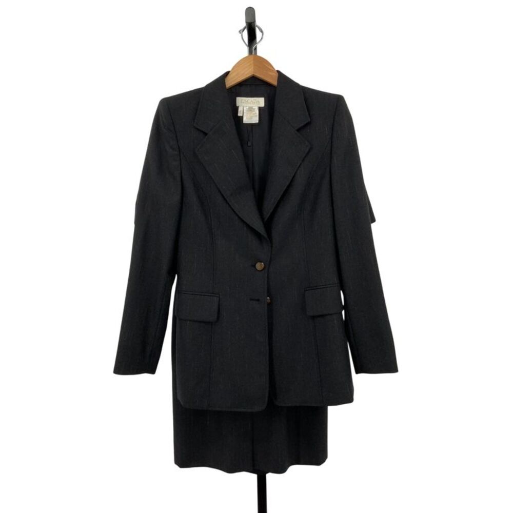 Escada Margaretha Ley Wool Dress And Jacket Set, Made In Italy Black M